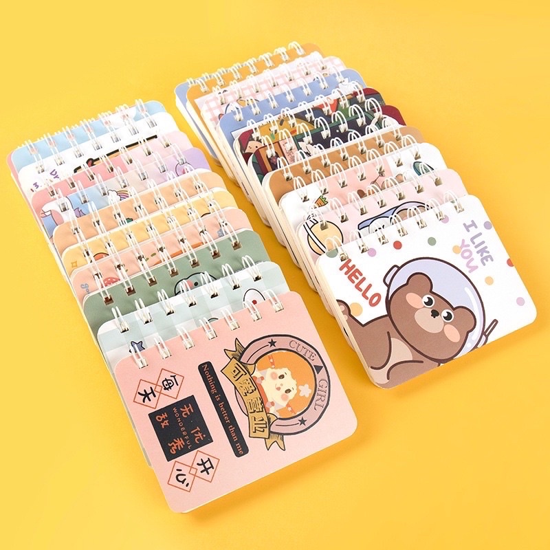 Sổ tay ghi chú mini khổ A7 nhiều hình dễ thương