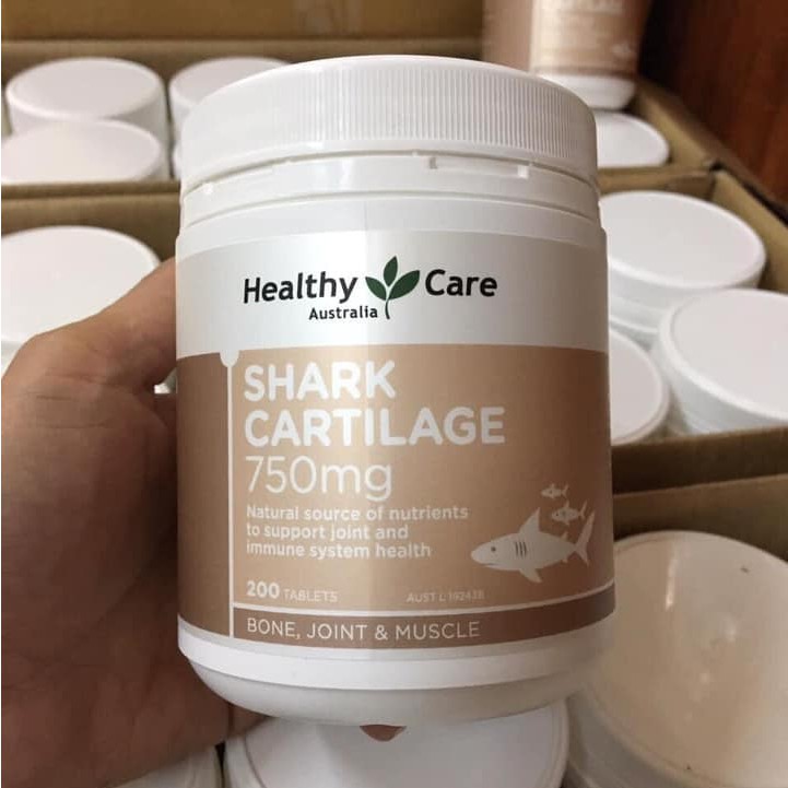 Sụn vi cá mập Healthy Care Shark Cartilage 750mg 200 viên, mẫu mới, date xa