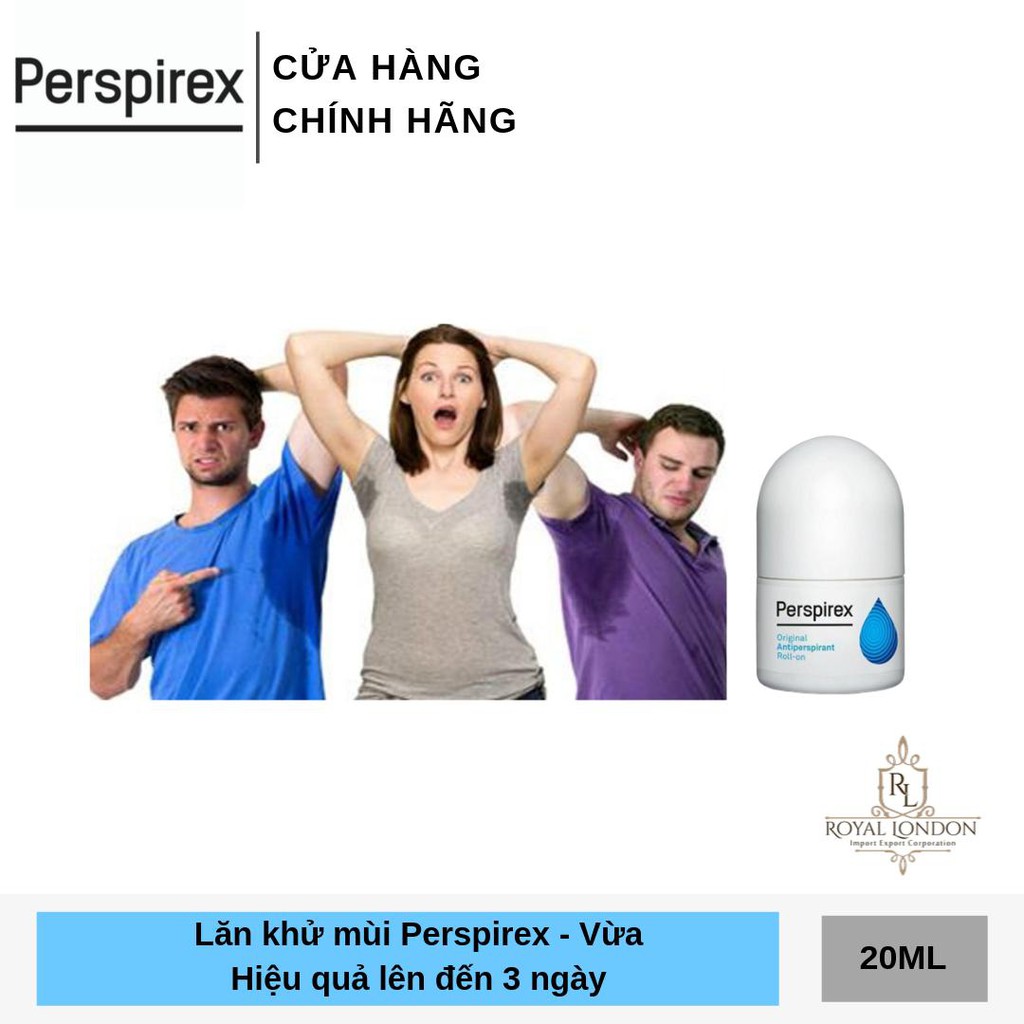 Lăn Khử Mùi Đan Mạch Perspirex Original Xanh Nhạt Dành Cho Da Thường Hiệu Quả 5 Ngày 20ml