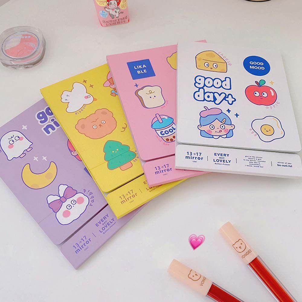 OCEANMAP Gương Trang Điểm Gấp Gọn Họa Tiết Hoạt Hình Phong Cách Hàn Quốc