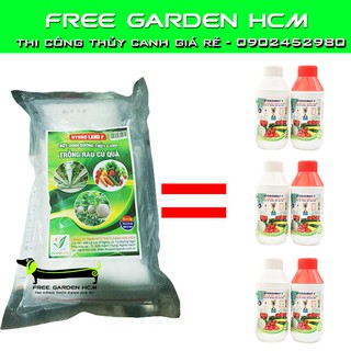 COMBO 2 SET BỘT DINH DƯỠNG CHO RAU ĂN QUẢ HYDRO LAND V