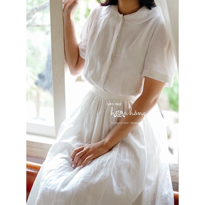 Rập Giấy 30106 - Đầm cổ sen Cadao