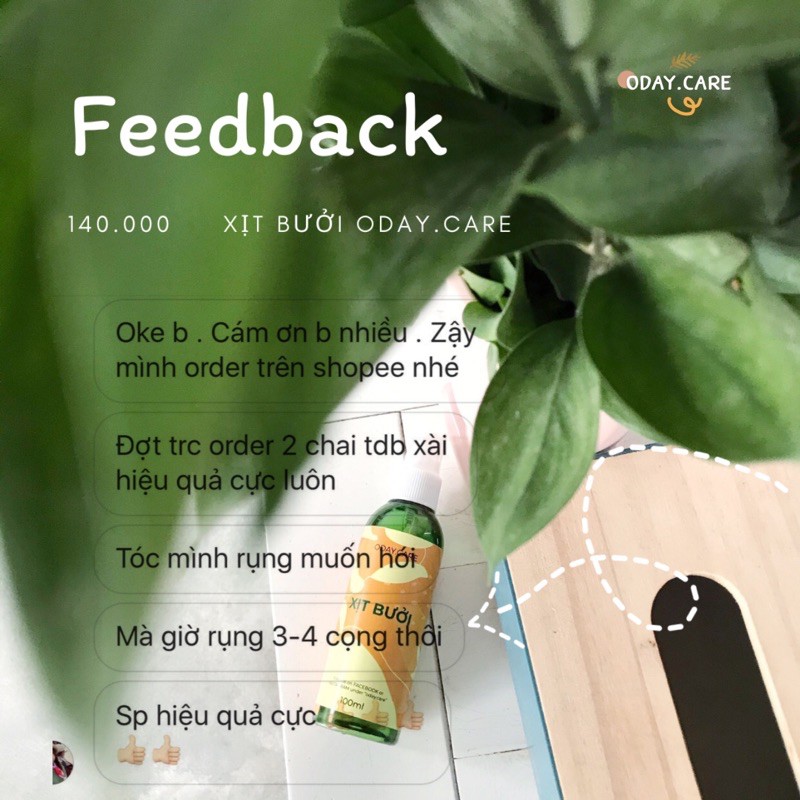 Xịt tóc Tinh Dầu Bưởi Oday.care, Xịt Bưởi 100% thiên nhiên | BigBuy360 - bigbuy360.vn