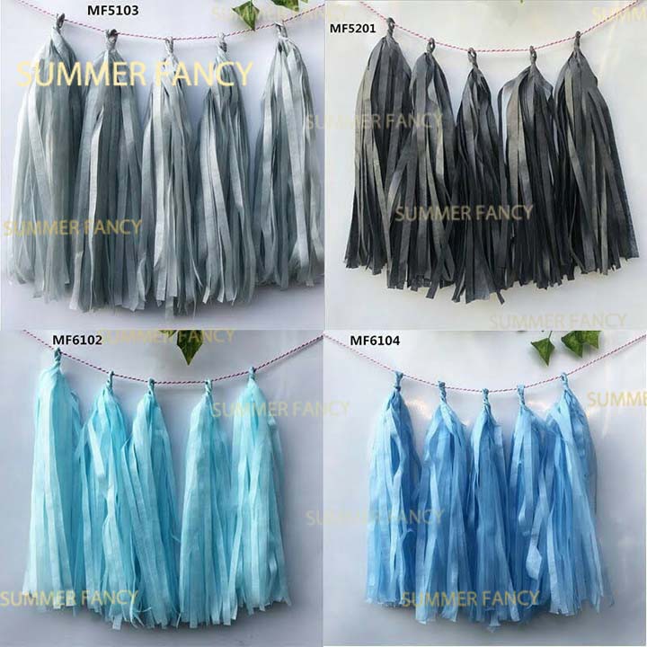 vòng hoa giấy màu, dây tua tua rua ruy băng trang trí tiệc sinh nhật cưới, happy birthday wedding - Paper Tassels