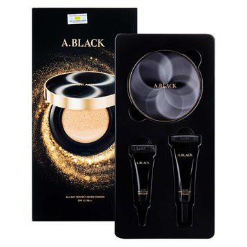 Set Phấn Nước Che Phủ Chống Nắng   ABlack All Day Perfect Cover Cushion SPF 47 PA++ HALIN5865 hàng cao cấp