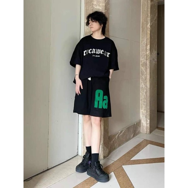 Quần Short Đùi Chữ A Unisex🌸Chất bo tăm from to rộng đẹp,dây rút bản to kiểu dáng phòng cách thể thao Hàn Quốc