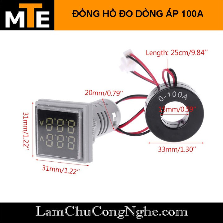 Đồng hồ đo DÒNG-ÁP AC 100A