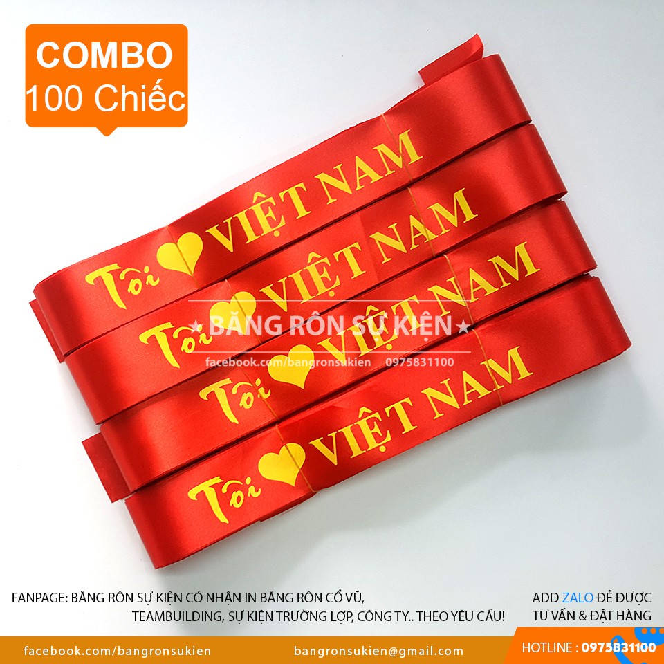 Băng Đô Cổ Vũ Bóng Đá Việt Nam ( combo số lượng 100c )