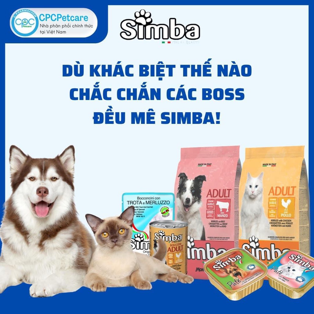 Pate Simba cho chó mèo (Monge, Ý)