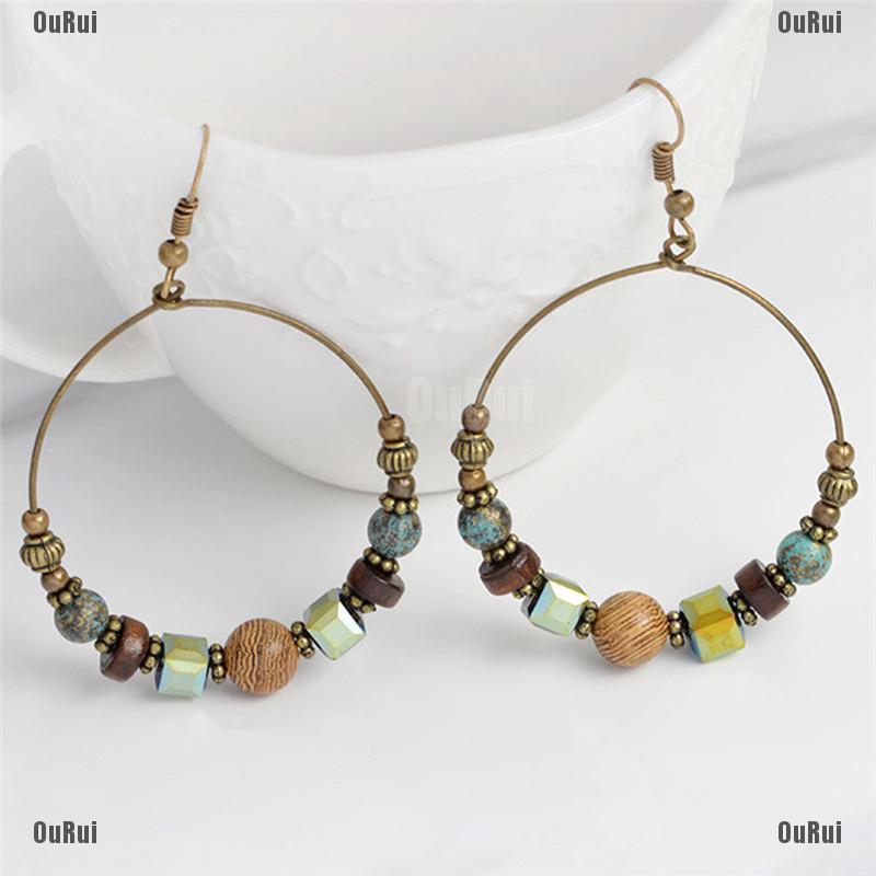 Khuyên Tai Tròn Lớn Phong Cách Bohemian