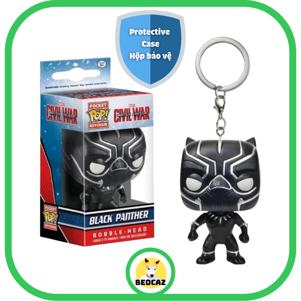 [Full Box] [Tặng Hộp Bảo Vệ] Móc khoá Funko Black Panther Chiến Binh Áo Đen Avengers Marvel Biệt Đội Siêu Anh Hùng