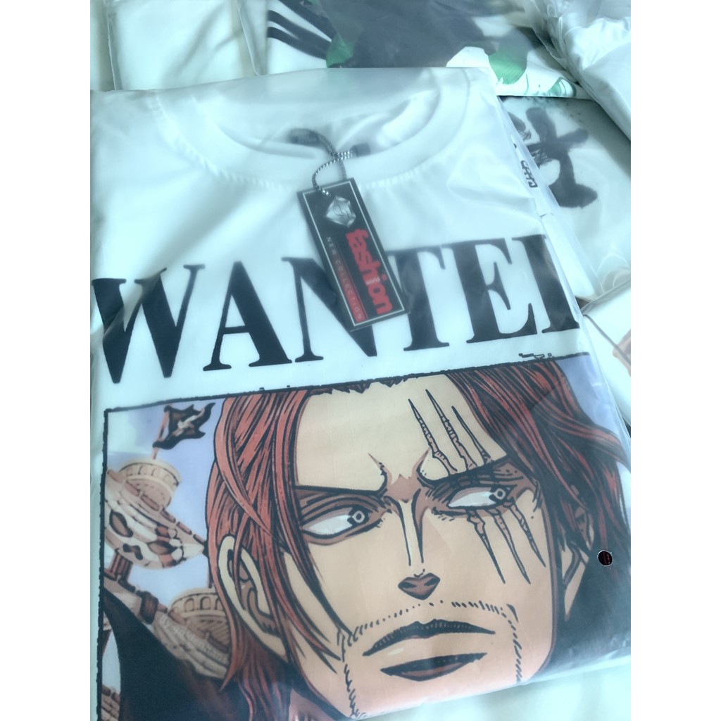 [BÁN CHẠY] [ẢNH THẬT] ÁO SHANKS TÓC ĐỎ TRUY NÃ | ÁO PHÔNG ONE PIECE SHANKS WANTED TSHIRT OP70