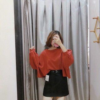 Áo tay dài crotop form rộng