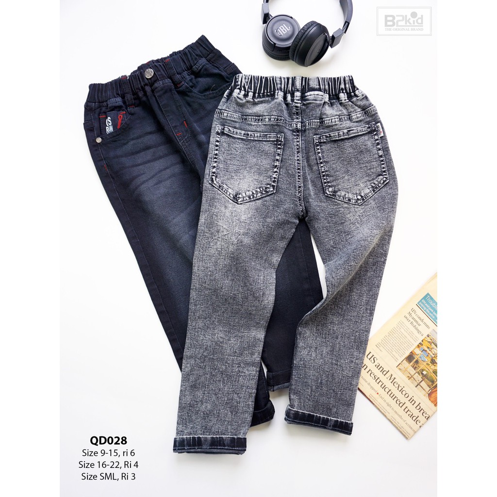 Quần Jean Dài Đen B2K Bé Trai size 28kg đến 59kg