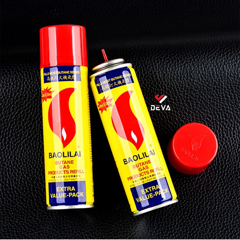 Bình ga bơm Bật-Lửa-Hộp-Quẹt khò- BAOLILAI có đầu van bơm gas nhựa chính hãng Dung tích 180+20ml