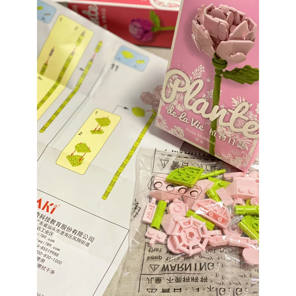 Đồ chơi lắp ghép hoa Jaki hoa hồng, hoa nhài, hoa tulip, hoa hướng dương, hoa ly, hoa cúc