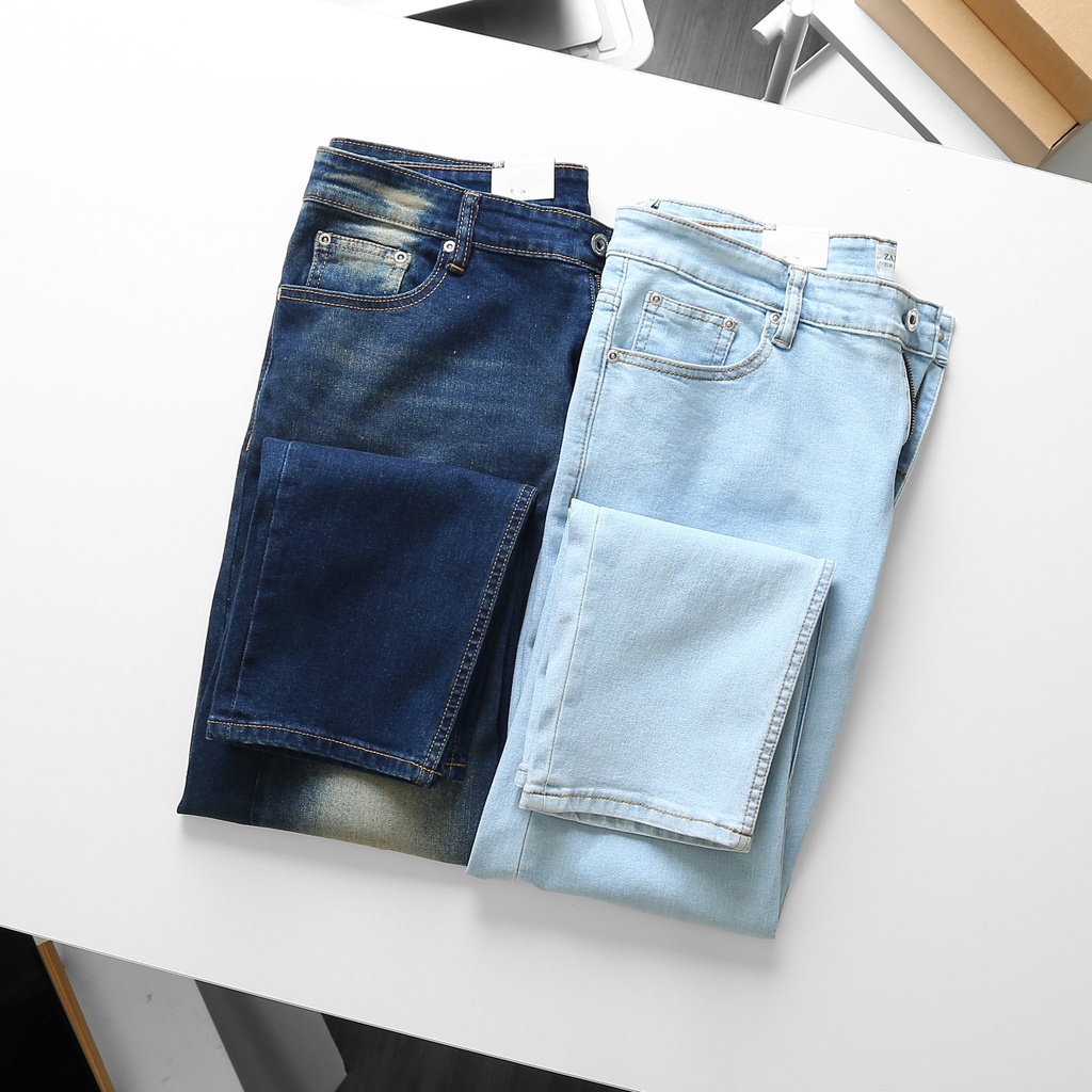 Sale - Quần jean dài nam bigsize tông xanh trơn sz 85 - 15kg - mã 024 &amp; 025