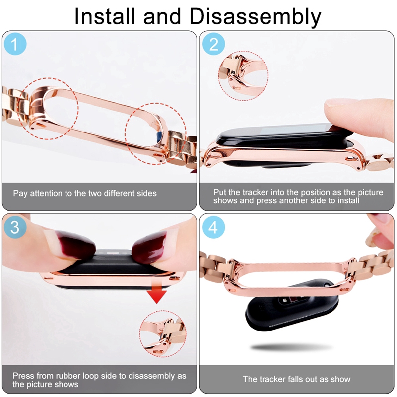 Dây đeo thay thế JANSIN bằng kim loại dạng lưới thời trang cho Xiaomi Mi Band 8 7 NFC miband 8 5 6