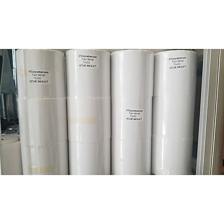 20 cuộn Decal nhiệt in tem nhãn 75x50 mm, cuộn 30m