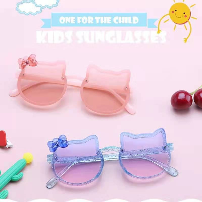 Kính mát chống tia UV400 hình mèo dễ thương cho bé