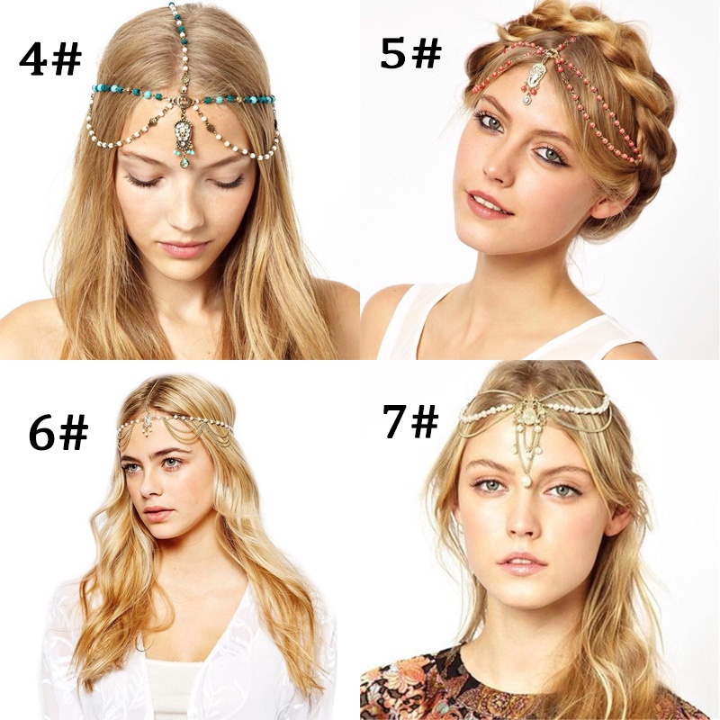 Băng đô đính đá phong cách bohemian cổ điển sang trọng