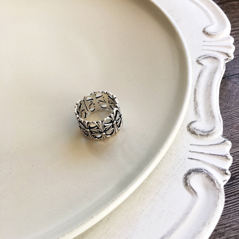 Nhẫn Chrome heart bạc s925 thép titan không gỉ cho nam và nữ,nhẫn chorme hearts (N3).