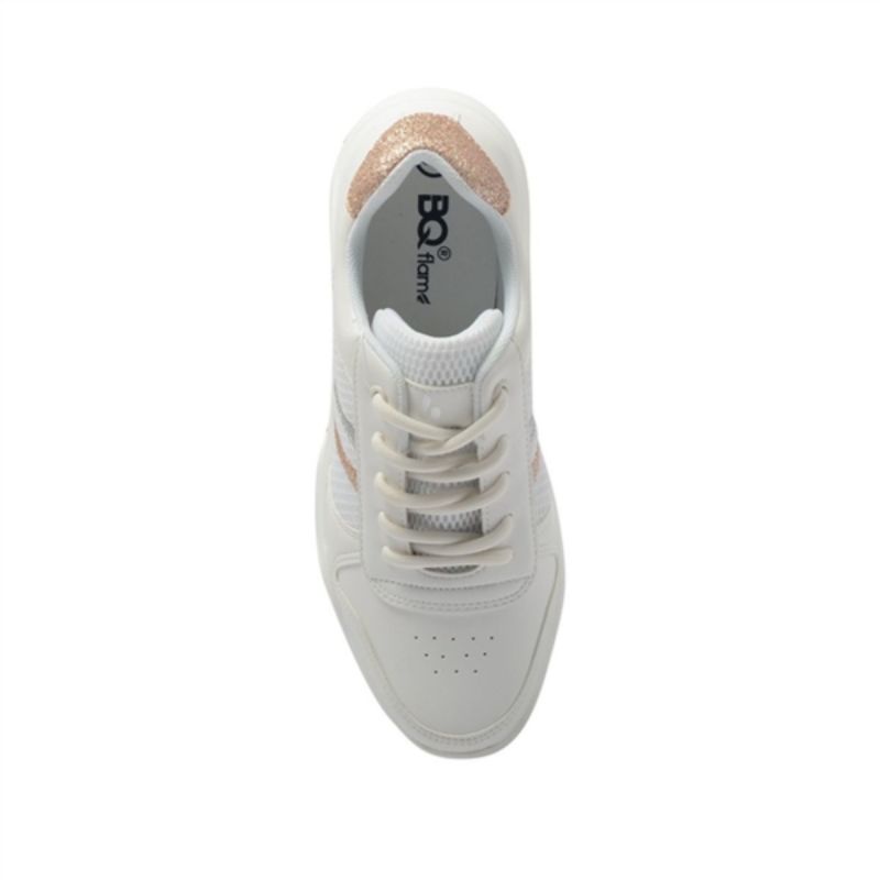 Giày Sneaker Nữ Đế Độn Quai Dù Phối Sọc Kim Tuyến GTT 577-118 BQ