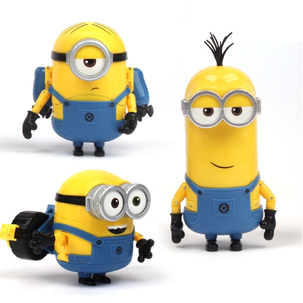 Đồ chơi Minions chính hãng Lắp Ghép, Bộ 3 Nhân Vật Hoạt Hình Kẻ Trộm Mặt Trăng, Full Box