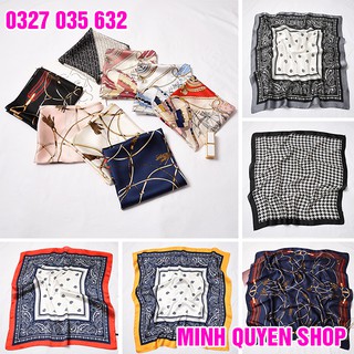 Khăn Turban Buộc Tóc, Quàng Cổ, Quấn Túi Xách, Đội Đầu Đa Năng - Khăn Lụa Satin 70x70cm