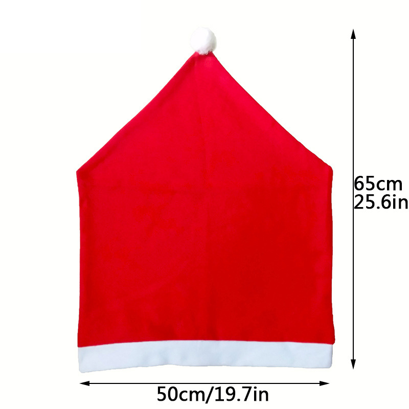 Christmas Chair Covers Santa Claus Hat Christmas Dinner Chair Back Covers Table Party Decor New Year Party Supplies