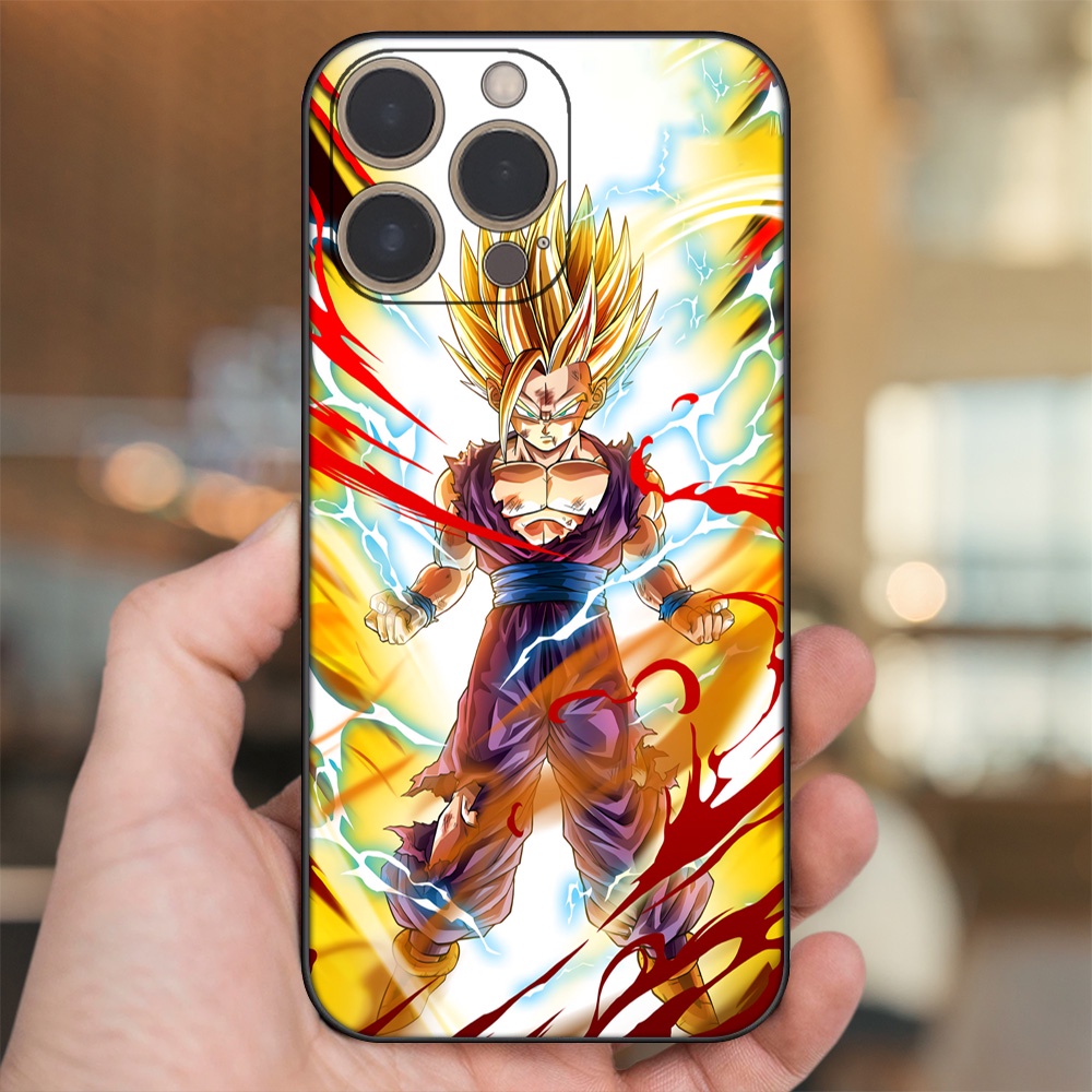 Ốp lưng iPhone 13 Pro dẻo đen cạnh vuông in hình Gohan Dragon Ball
