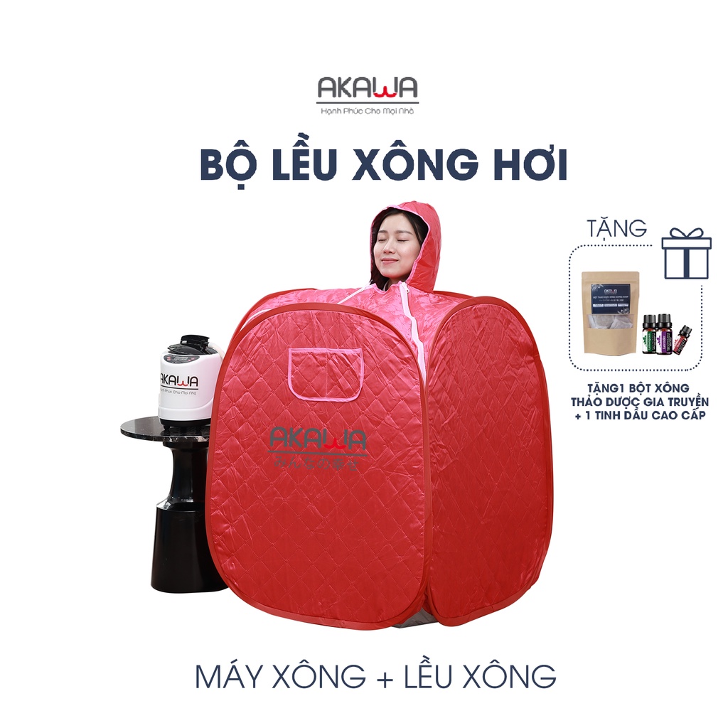 Lều xông hơi tại nhà, nồi xông hơi cao cấp AKAWA chính hãng tặng kèm tinh dầu và bột xông [Bảo hành 24 tháng]