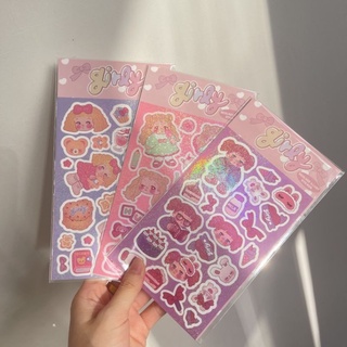 Tờ sticker cô bé dễ thương dùng để trang trí