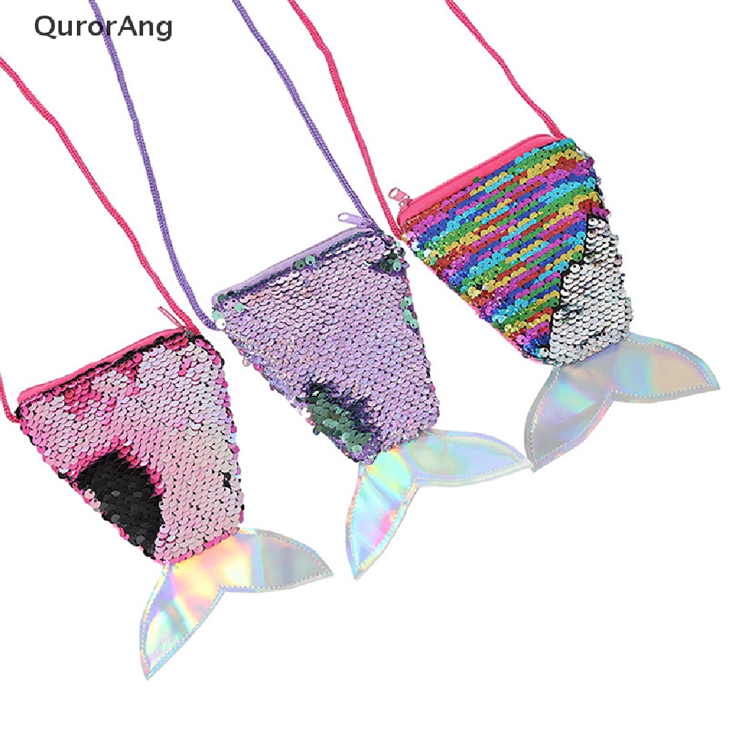 Ví Đựng Tiền Xu Đính Kim Sa Hình Đuôi Nàng Tiên Cá Cho Bé Gái