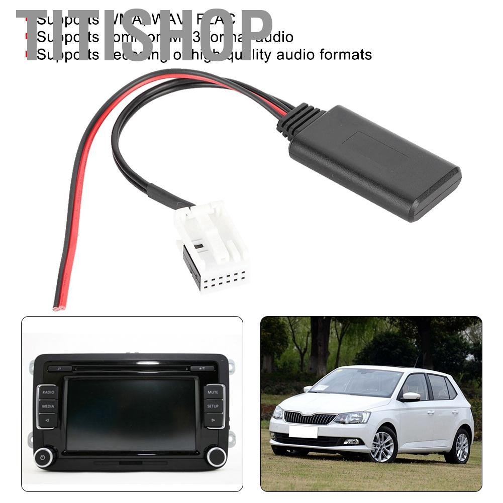 Titishop Car Bluetooth Adapter Wireless Audio Music MP3 AUX Black