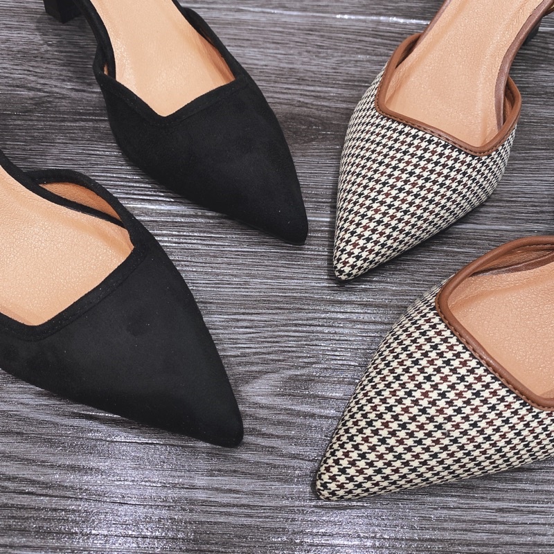 Giày slingback giày min quai hậu cao 7p