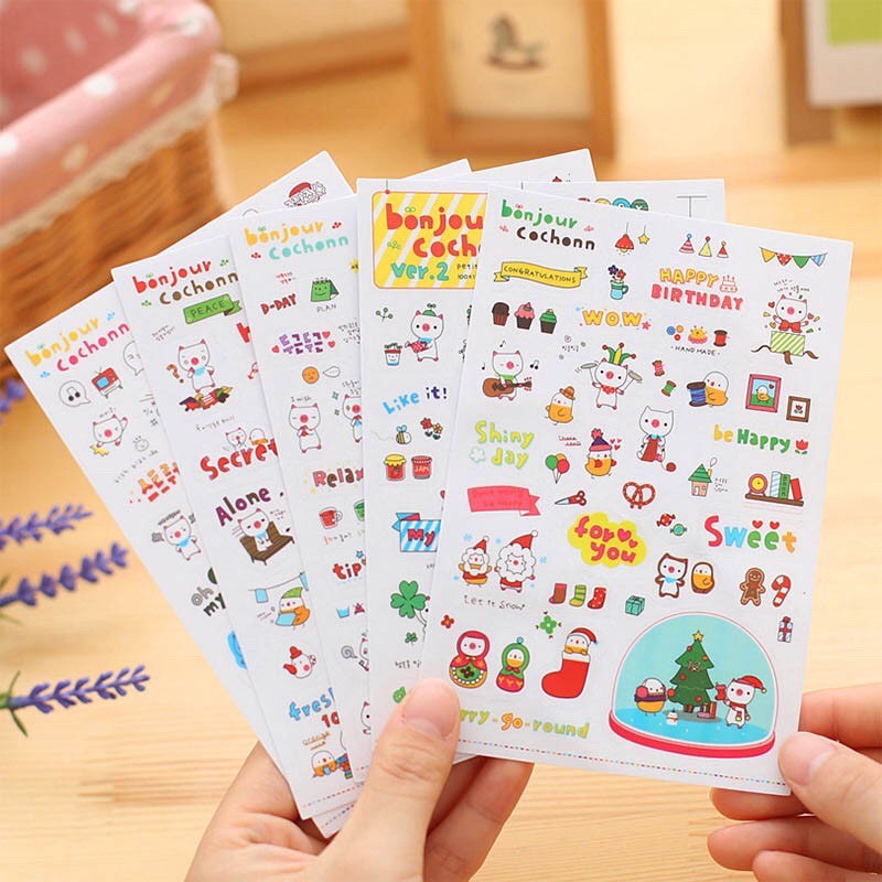 Bộ 6 sticker chữ viết