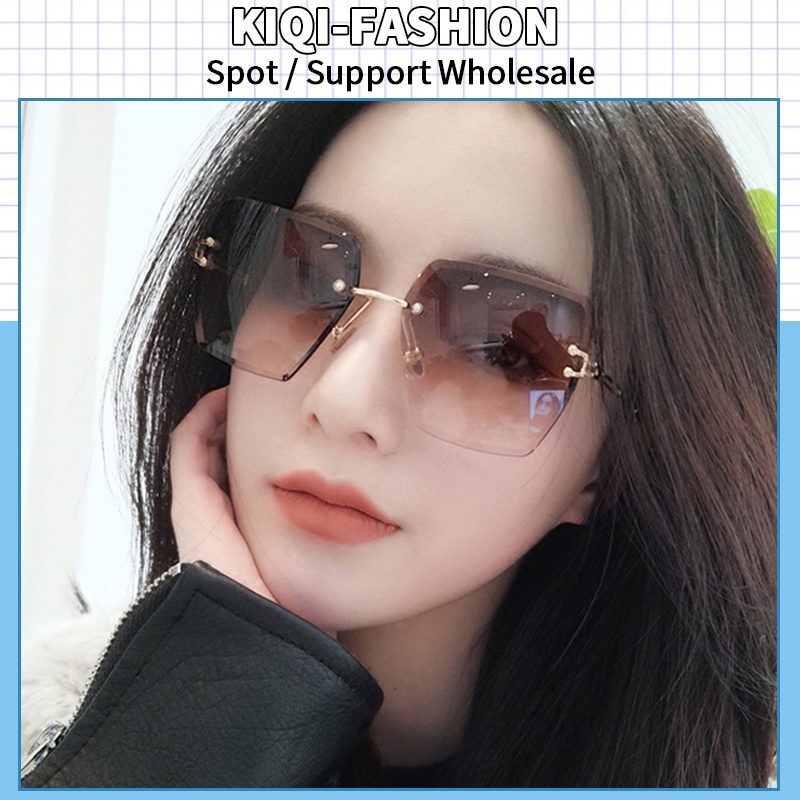 (KIQI-FASHION) COD Kính Mát Không Vành Chống Tia UV Hàng Mới Nhập Khẩu Chất Lượng Cao Cho Nữ