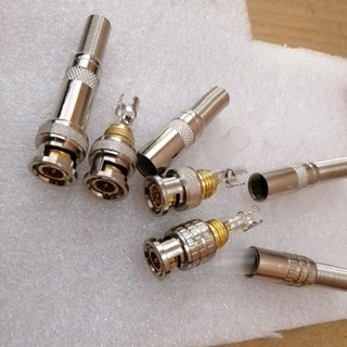 Đầu BNC đực hàn dây, vặn vít đuôi lò xo