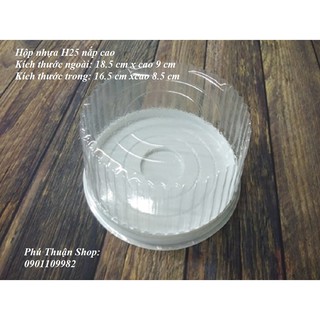 BỘ 50 HỘP NHỰA ĐỰNG BÁNH  H25 NẮP THẤP/CAO/MÔ, KÍCH THƯỚC 16.5 X 16.5 X CAO THEO TỪNG LOẠI