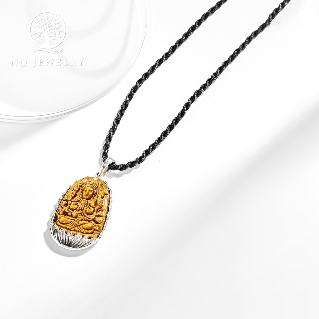 Dây chuyền phật bản mệnh vàng nâu bọc bạc - NQ Jewelry