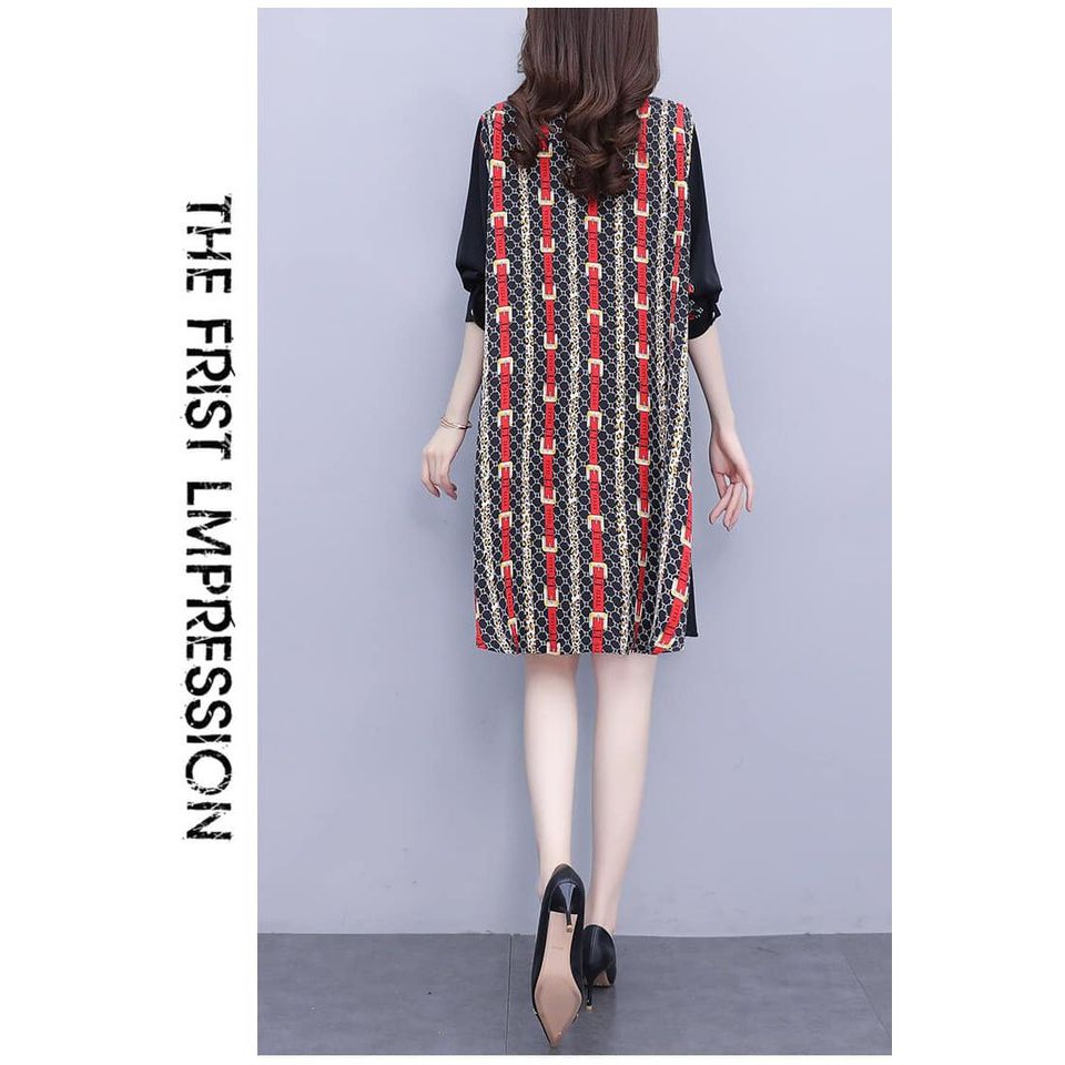 DS1999 - Đầm sơ mi suông dài tay big size cao cấp hàng nhập