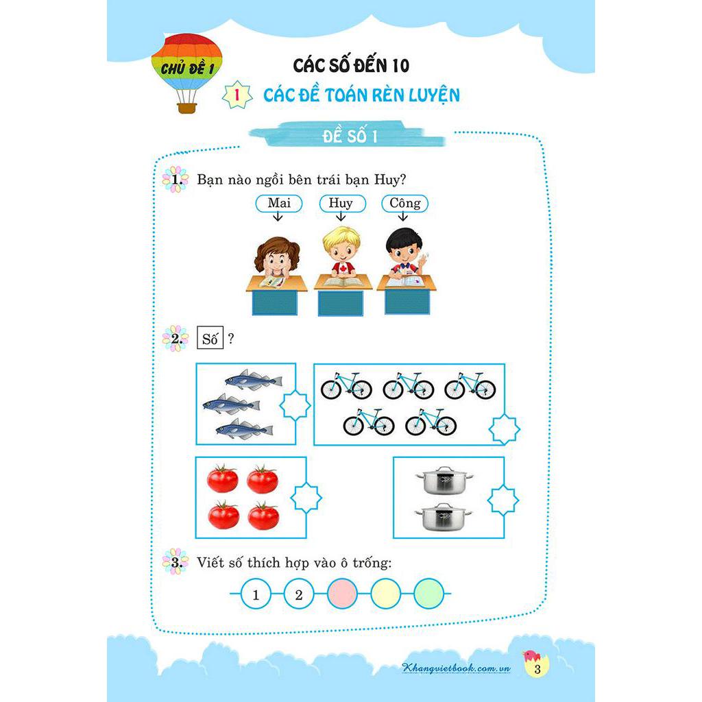 Sách 100 Đề Kiểm Tra Toán Lớp 1