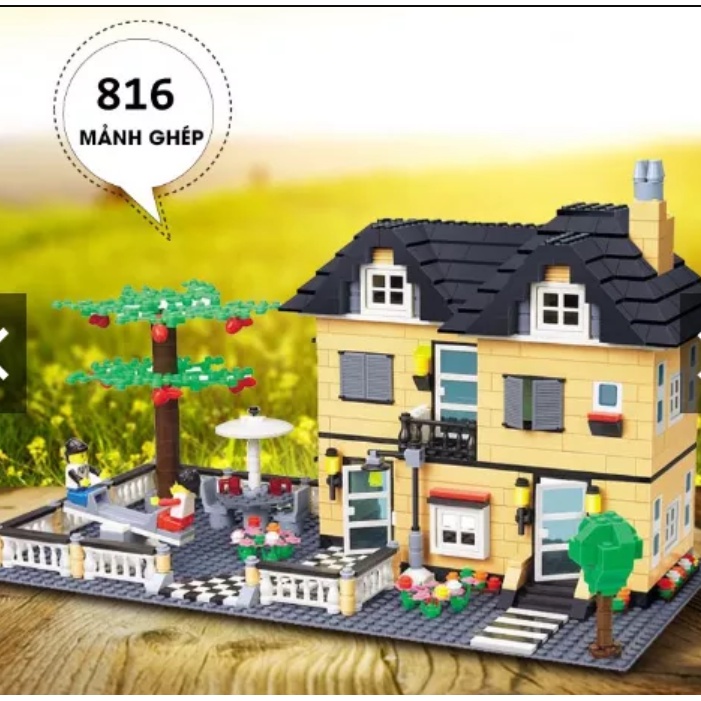 Bộ lego xếp hình biệt thự nhà vườn hàng chính hãng mẫu 3