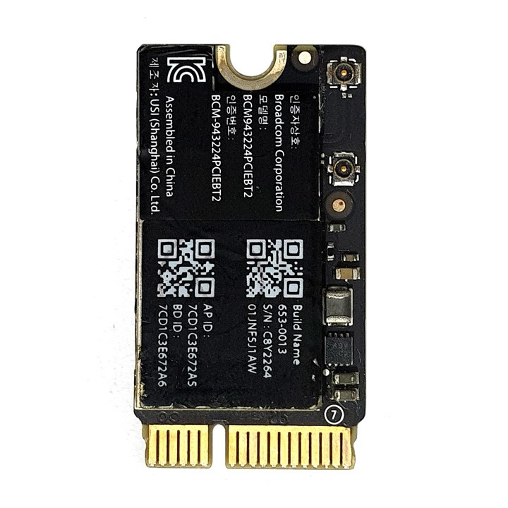 Card wifi tích hợp bluetooth Broadcom BCM943224PCIEBT2 cho MacBook Air 2011 A1369 A1370, 2012 A1465 A1466 PK05