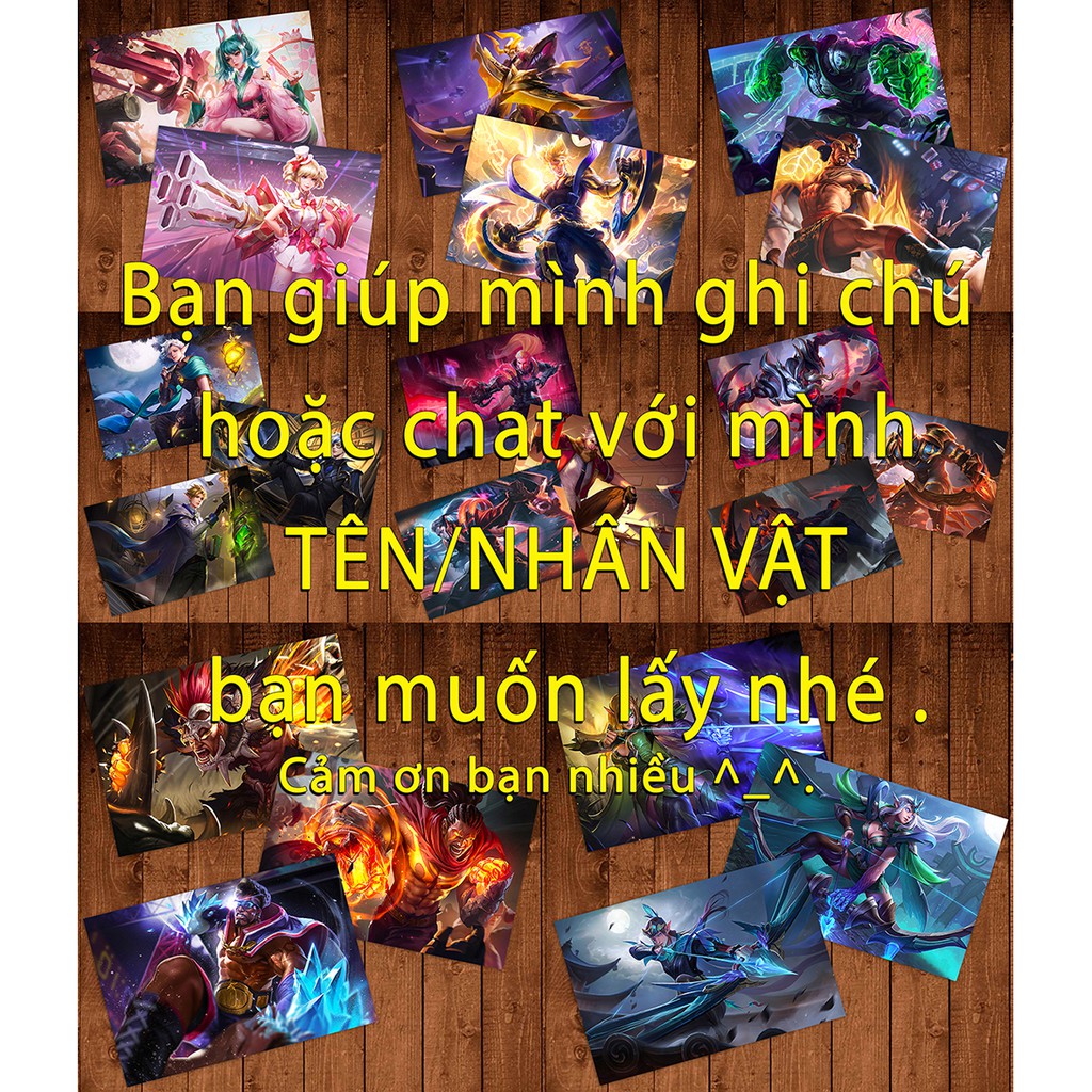 Decal dán tường game Liên Quân - HÌNH TÙY CHỌN  - Hình ngang (Size: 7x10,5 ; 10x15 ; 12x18 ; 15x20).