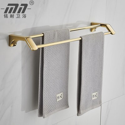 Giá treo khăn hai thanh màu vàng ánh sáng nhà vệ sinh giá đỡ phòng tắm nhà vệ sinh thanh Khăn tắm bằng thép không gỉ Bắc