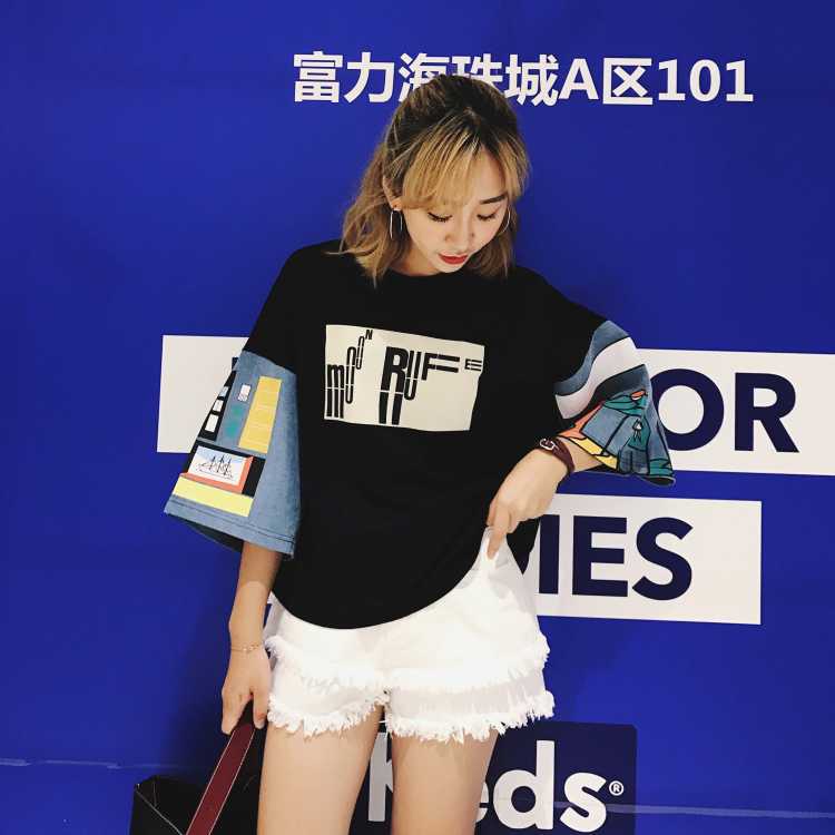 Áo Thun Ngắn Tay Dáng Rộng Thời Trang Mùa Hè Hàn Quốc 2019 Dành Cho Nữ