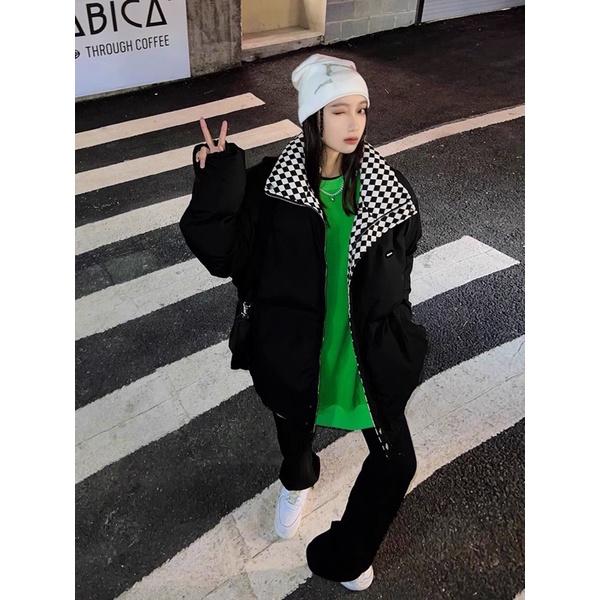 ÁO PHAO KẺ CARO 2022 PHONG CÁCH HÀN QUỐC