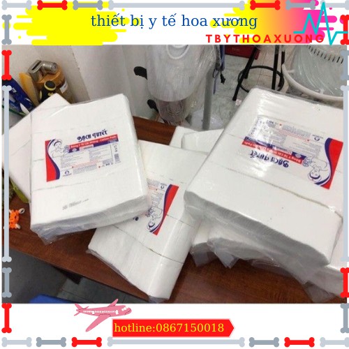 Bông bạch tuyết y tế cắt miếng xẵn 1kg tiện lợi ( kt 7*7cm)